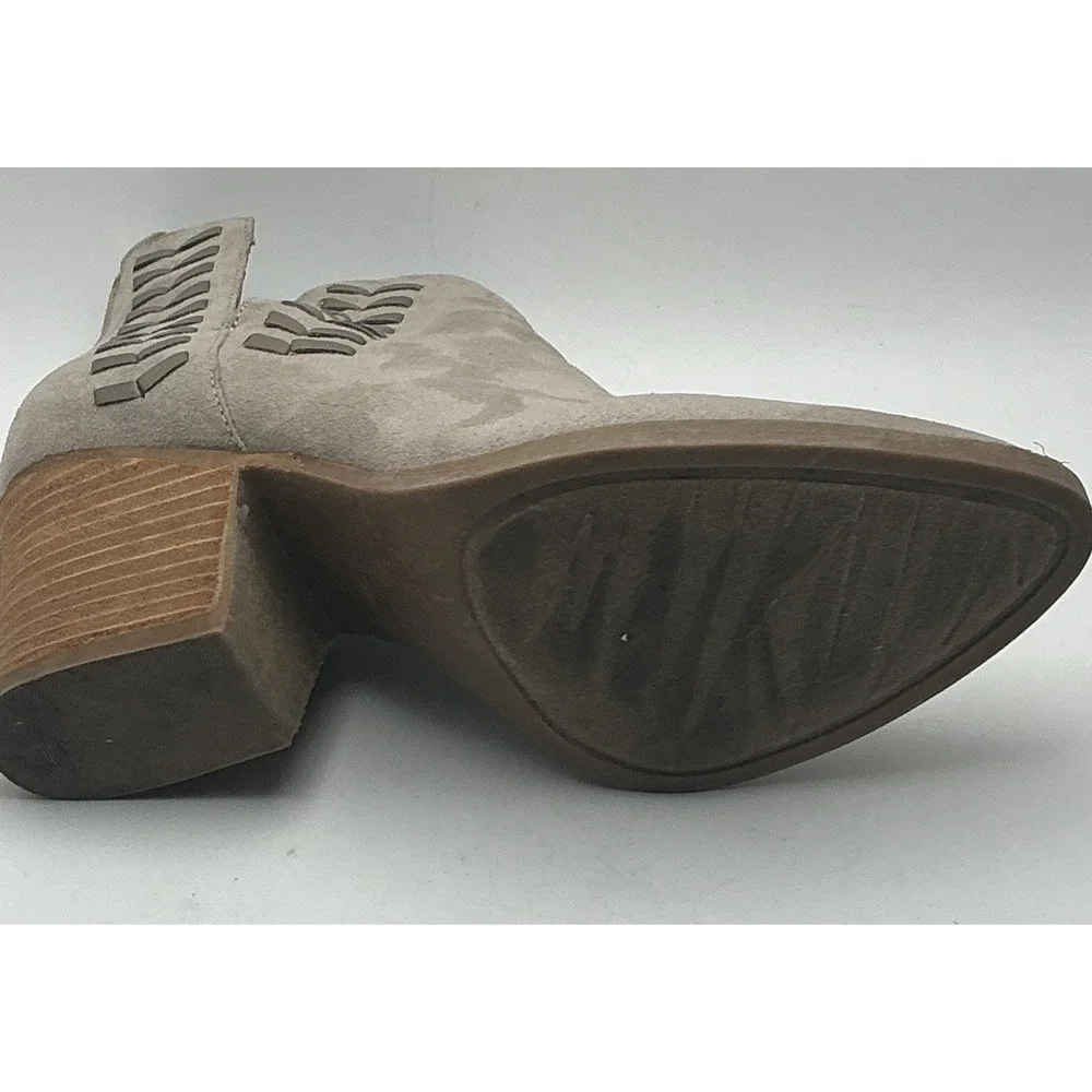 Carlos by Carlos Santana Whitely Ankle Boots 5M Light Doe Faux Suede Whipstitch